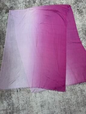 La Fiorentina Cashmere Silk Blend Scarf Pink Ombre Wrap Italy 78” X 30” Luxury